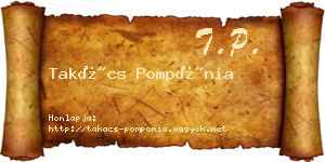Takács Pompónia névjegykártya